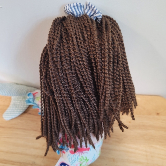 Preppy Pelican Dark Brown Hair Plush Mermaid Doll 18" Stuffed Toy Weighted Tail - Picture 3 of 7